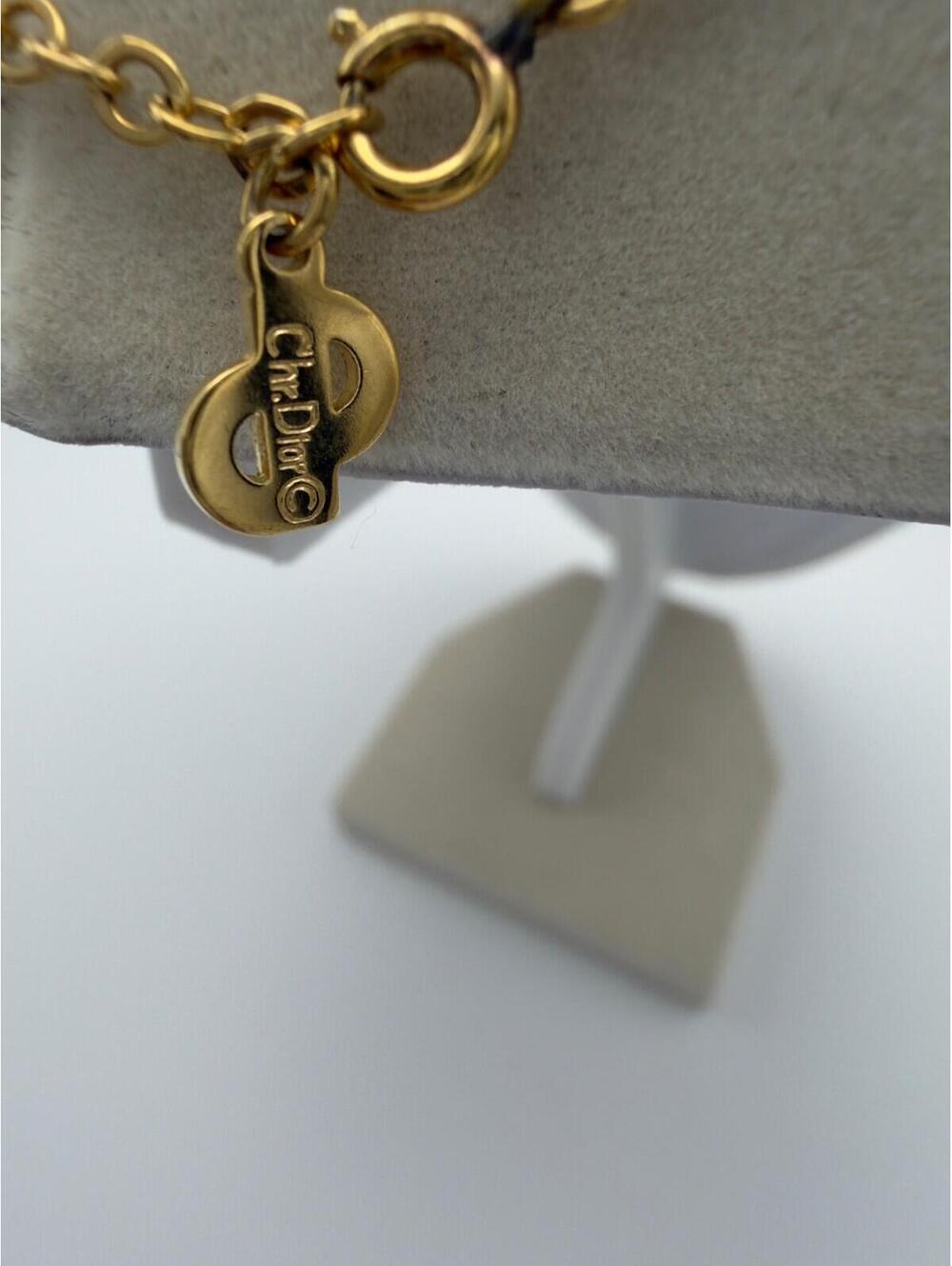 Authentic Christian Dior Necklace CD Letters Logo Pendant With Crystals 16” - Picture 9 of 10